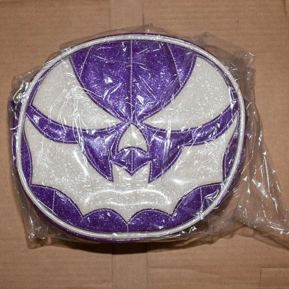 Love Pain and Stitches Handcrafted Bat Mouth/ Glitter Purple and Glitter white - Picture 2 of 3